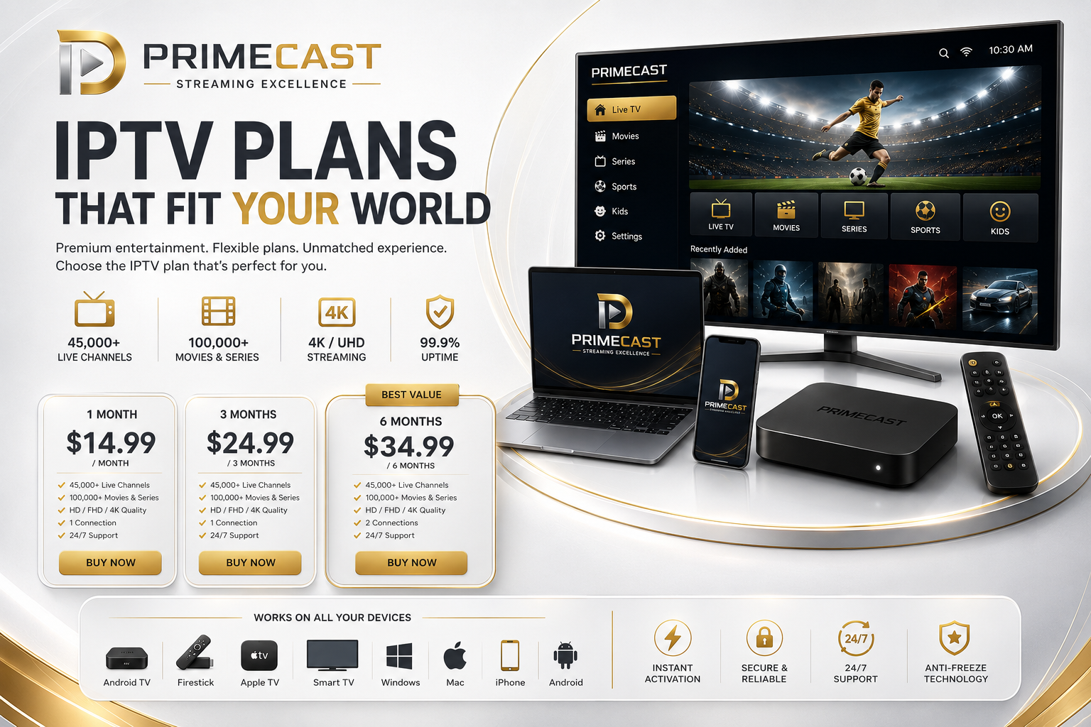 Ky IPTV Plans and Pricing Best IPTV Plans 2026 from Ky IPTV